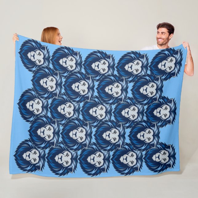 Blue Lion emote Fleece Blanket (In Situ)