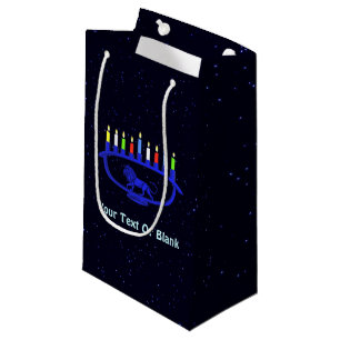 Blue Lion Menorah Small Gift Bag