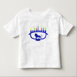 Blue Lion Menorah Toddler T-Shirt<br><div class="desc">Features a lion-themed Chanukkah menorah with all eight candles and the shamash burning. Chanukkah is the mid-winter "Festival of Lights."</div>