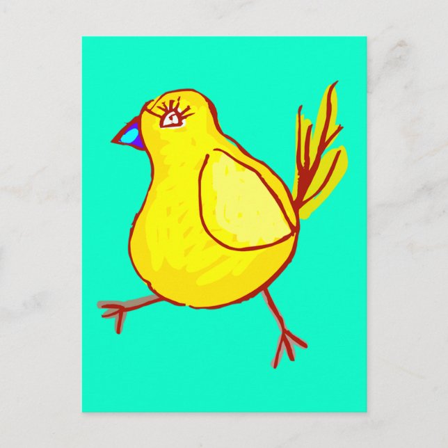 Blue Lipped Chick Postcard (Front)