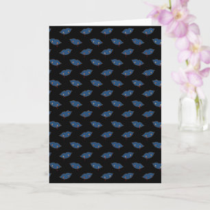 Blue Lips, Copper Style Vampire Teeth Pattern Card