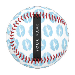 Blue Lips, Kiss, Lipstick, Your Name, Personalise Baseball