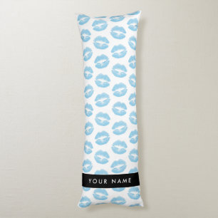 Blue Lips, Kiss, Lipstick, Your Name, Personalise Body Cushion