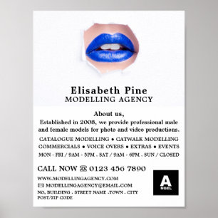 Blue Lips, Modelling Agency, Model Agent Poster