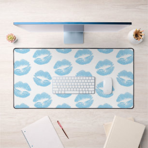 Blue Lips, Pattern Of Lips, Blue Lipstick, Kiss Desk Mat