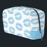 Blue Lips, Pattern Of Lips, Blue Lipstick, Kiss Dopp Kit<br><div class="desc">Elegant,  stylish and sophisticated pattern with blue lips on white background. Modern and trendy gift,  perfect for the makeup lover in your life.</div>