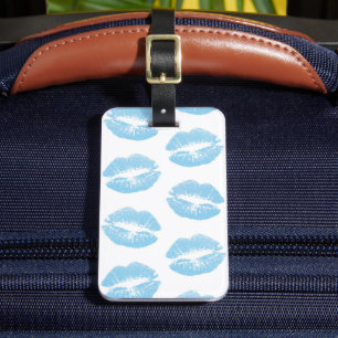 Blue Lips, Pattern Of Lips, Blue Lipstick, Kiss Luggage Tag