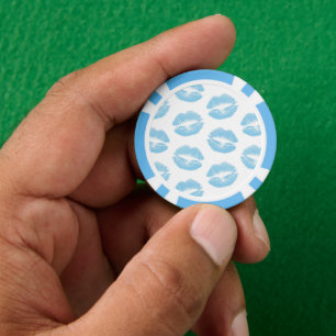Blue Lips, Pattern Of Lips, Blue Lipstick, Kiss Poker Chips