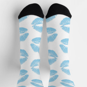 Blue Lips, Pattern Of Lips, Blue Lipstick, Kiss Socks
