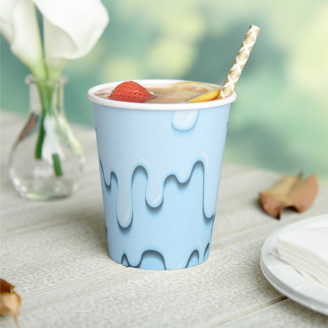 blue liquid drops   paper cups (Insitu)