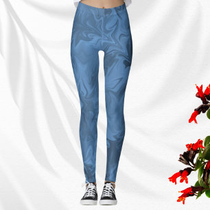 Blue Liquid Swirl Retro Leggings