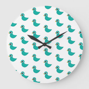 Blue little bird large clock