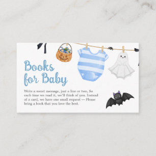 Blue Little Boo Baby Shower Books for Baby Enclosure Card