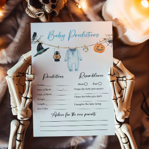 Blue Little Boo Halloween Baby Predictions Game
