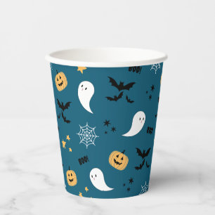 Blue Little Boo Halloween Ghost Paper Cups