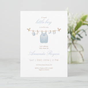 Blue Little Boy Baby Shower Invitation