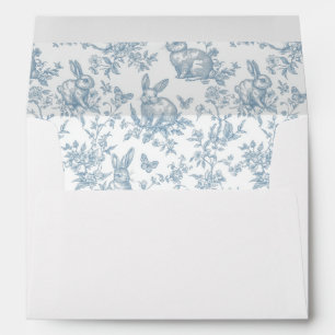 Blue Little Bunny Toile Baby Shower Envelope