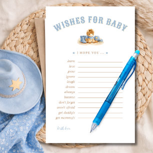 Blue Little Cowboy Baby Shower Wishes For Baby
