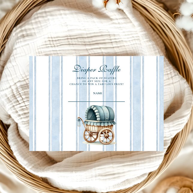 Blue Little Cowboy Modern Western Diapper Raffle Enclosure Card (Creator Uploaded)