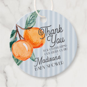 Blue Little Cutie Citrus Baby Shower Favour Tags