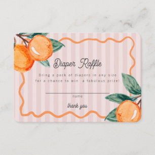Blue Little Cutie Pastel Citrus Baby Diaper Raffle Enclosure Card