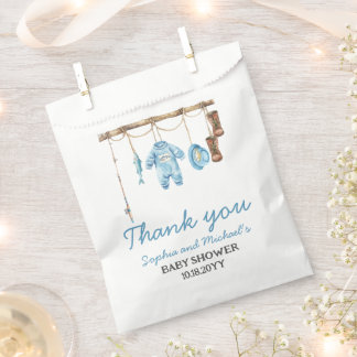 Blue Little Fisherman Baby Shower Favour Bags