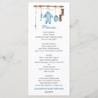 Blue Little Fisherman Baby Shower Menu