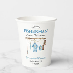 Blue Little Fisherman Baby Shower Paper Cups