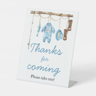 Blue Little Fisherman Thanks for coming Pedestal Sign