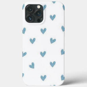 blue little hearts iPhone 13 pro max case