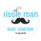 Blue Little Man Moustache Baby Shower Sticker