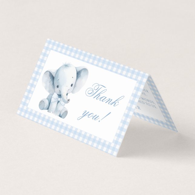 Blue Little Peanut Baby Boy Shower Thank You Cards (Front)