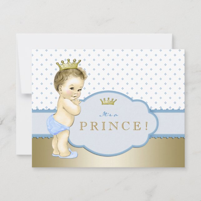 Blue Little Prince Baby Shower Invitation (Front)