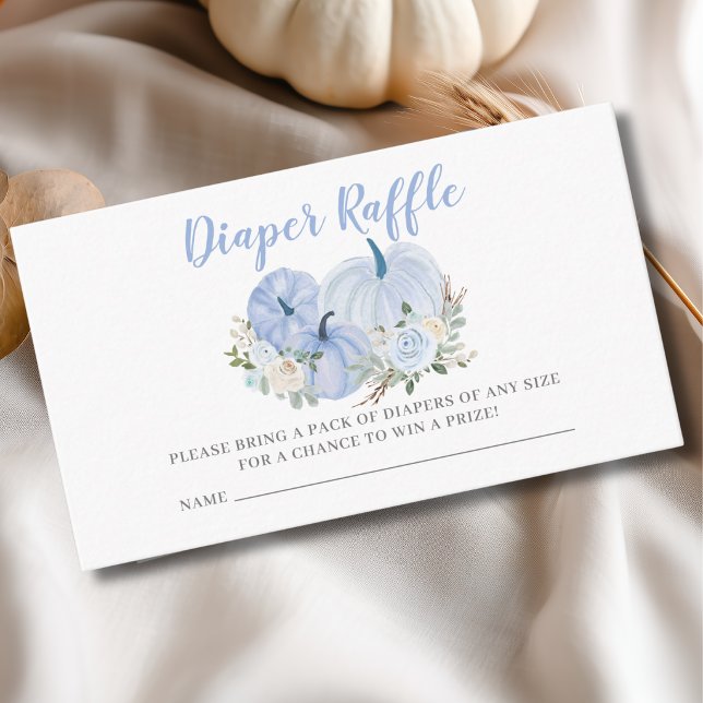  Blue Little Pumpkin Diaper Raffle Ticket  Enclosure Card (Creator Uploaded)