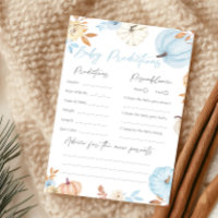 Blue Little Pumpkin Fall Baby Predictions Game