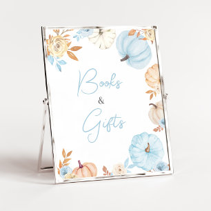 Blue Little Pumpkin Fall Books and Gifts Sign