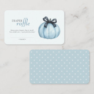 Blue Little Pumpkin Polka Dots Diaper Raffle Enclosure Card