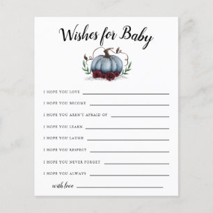 Blue Little Pumpkin Wishes for Baby Card