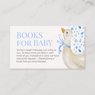 Blue Little Silly Goose Baby Shower Books for Baby Enclosure Card