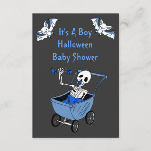 Blue Little Skeleton Baby Shower Invitation Cards