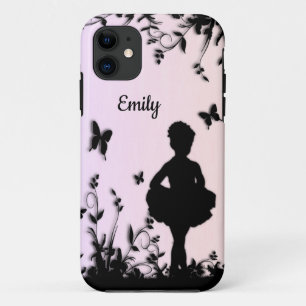 Blue Littlest Ballerina Personalise Name Case-Mate iPhone Case