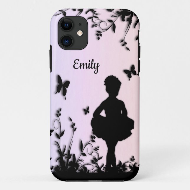 Blue Littlest Ballerina Personalise Name Case-Mate iPhone Case (Back)