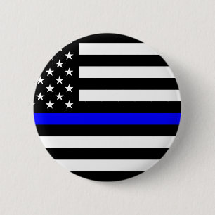 Blue Lives Matter - US Flag Police Thin Blue Line 6 Cm Round Badge