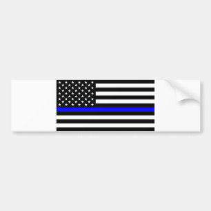 Blue Lives Matter - US Flag Police Thin Blue Line Bumper Sticker