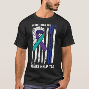 Blue Lives Police Suicide Awareness Law Enforcemen T-Shirt