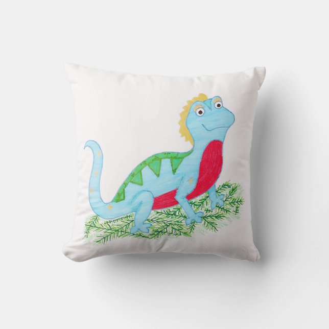 Blue Lizard Cushion (Front)