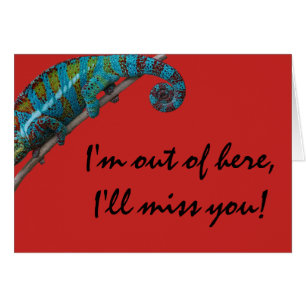 Blue Lizard "I'll miss you!" Greeting Card