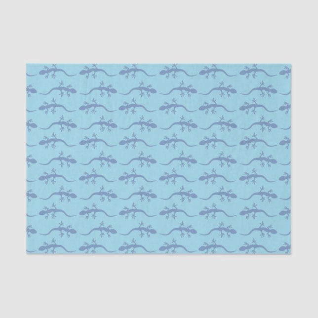 Blue Lizard Pattern Tissue Paper (Front)