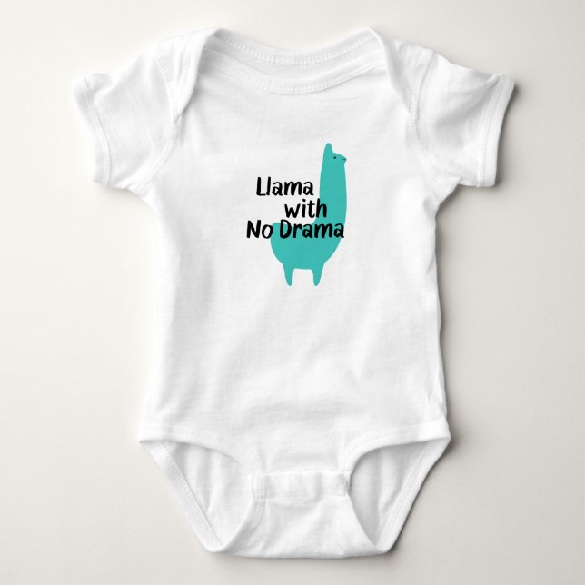 Blue Llama Babysuit Baby Bodysuit (Front)