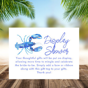 Blue Lobster Beach Display Shower Bridal Shower Enclosure Card